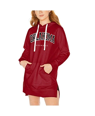 Women's Gameday Couture Crimson Oklahoma Sooners Take a Knee Raglan Hooded Sweatshirt Dress