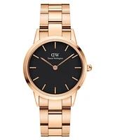 Daniel Wellington Women's Iconic Link Rose Gold-Tone Stainless Steel Watch 32mm
