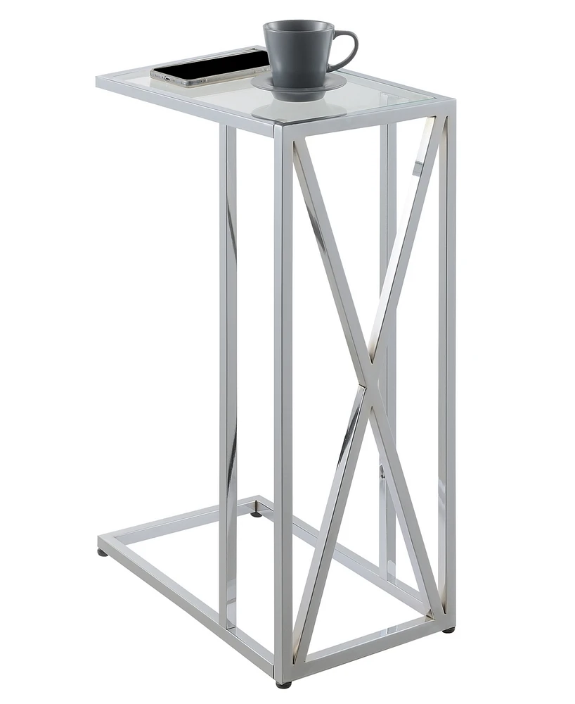 Convenience Concepts 15.75" Oxford Glass C End Table