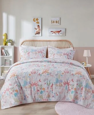 Intelligent Design Iris Woodland Animals Reversible Cotton Quilt Set