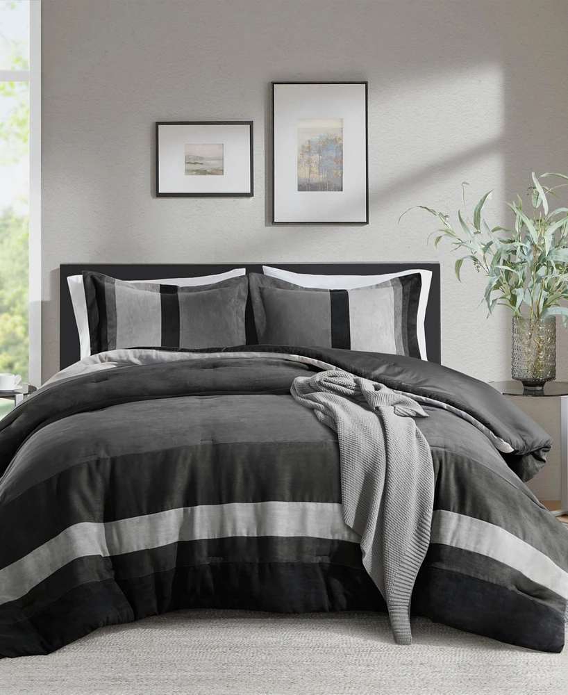 510 Design Boulder Stripe Micro Suede 2-Pc. Comforter Set, Twin/Twin Xl