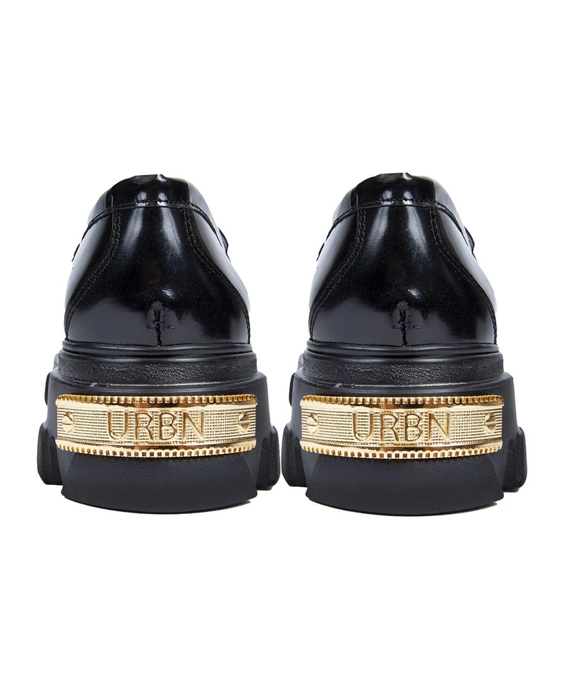 Gold Chain Leather Women's Loafer By Urbn Kicks
