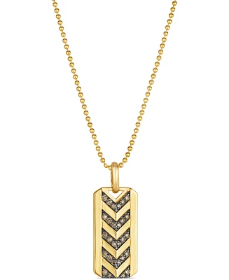 Le Vian Chocolatier Men's Chocolate Diamond Chevron Dog Tag 24" Pendant Necklace (1/2 ct. t.w.) in 14k Gold