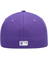 Men's New Era Purple Oakland Athletics Lime Side Patch 59FIFTY Fitted Hat