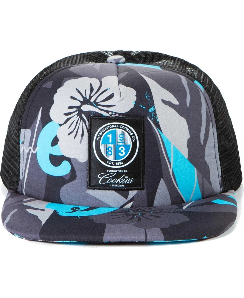 Men's Cookies Clothing Black Corsica All-Over Print Trucker Snapback Hat