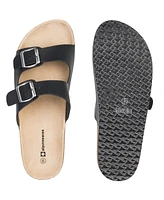 Alpine Swiss Mens Double Strap Casual Slides Flat Sandals