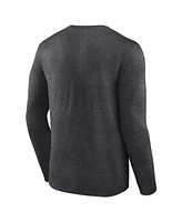 Men's Fanatics Heather Charcoal Oklahoma Sooners Distressed Arch Over Logo Long Sleeve T-shirt