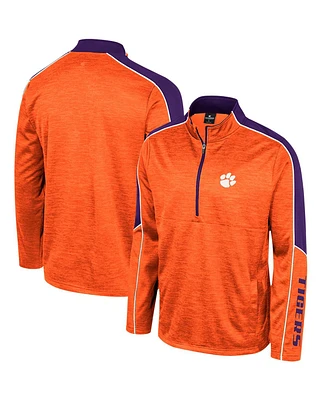 Men's Colosseum Orange Clemson Tigers Marled Half-Zip Jacket