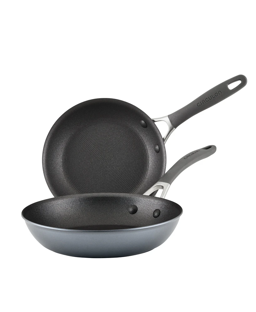 Circulon A1 Series with ScratchDefense Technology Aluminum 2 Piece Nonstick Induction 8.5-Inch and 10-Inch Frying Pan Set