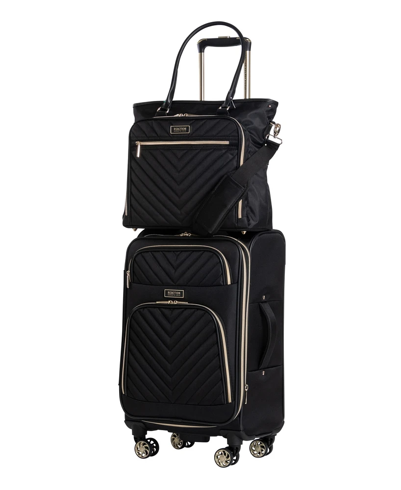 Chelsea Softside Chevron Expandable 2pc 20" Carry-On Luggage + Matching 15" Laptop Tote Set