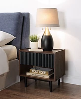 Manhattan Comfort Duane 2-Piece Medium Density Fibreboard Ribbed End Table and Coffee Set