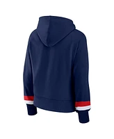 Women's Fanatics Navy Atlanta Braves Over Under Pullover Hoodie