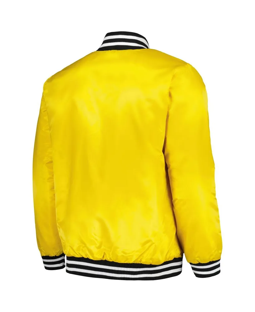 Men's Starter Gold Atlanta Braves Cross Bronx Fashion Satin Full-Snap Varsity Jacket