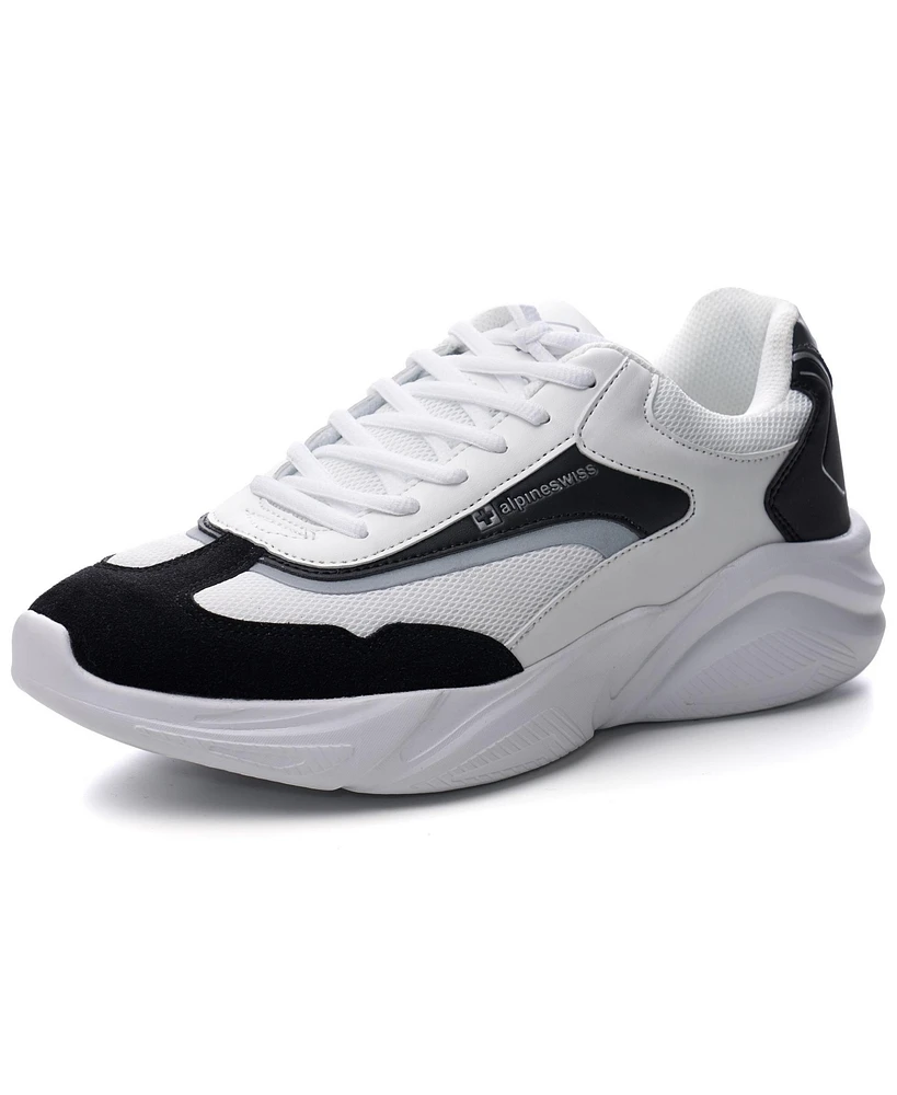 Alpine Swiss Stuart Mens Chunky Sneakers Retro Platform Dad Tennis Shoes