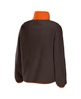 Women's Wear by Erin Andrews Brown Cleveland Browns Polar Fleece Raglan Full-Snap Jacket