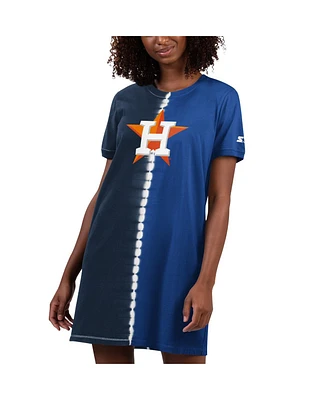 Women's Starter Navy, Royal Houston Astros Ace Tie-Dye Sneaker Dress