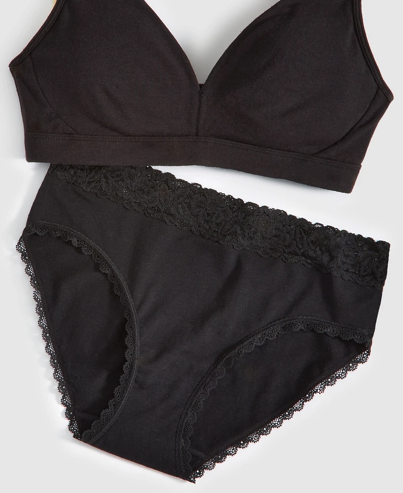 State of Day Women's Cotton Blend Lace-Trim Hipster Underwear, Created for Macy's
