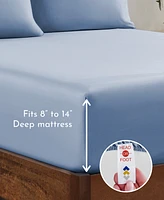 Deep Pocket Full Fitted Sheet Only - Soft 100% Cotton Sateen, Fully Elasticized with Pockets by California Design Den Eggshell Ivory