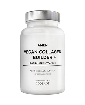 Amen Collagen Builder Supplement - Organic Whole Foods, Lutein, Vitamin C, Biotin, Lysine, Proline Collagen Boosters