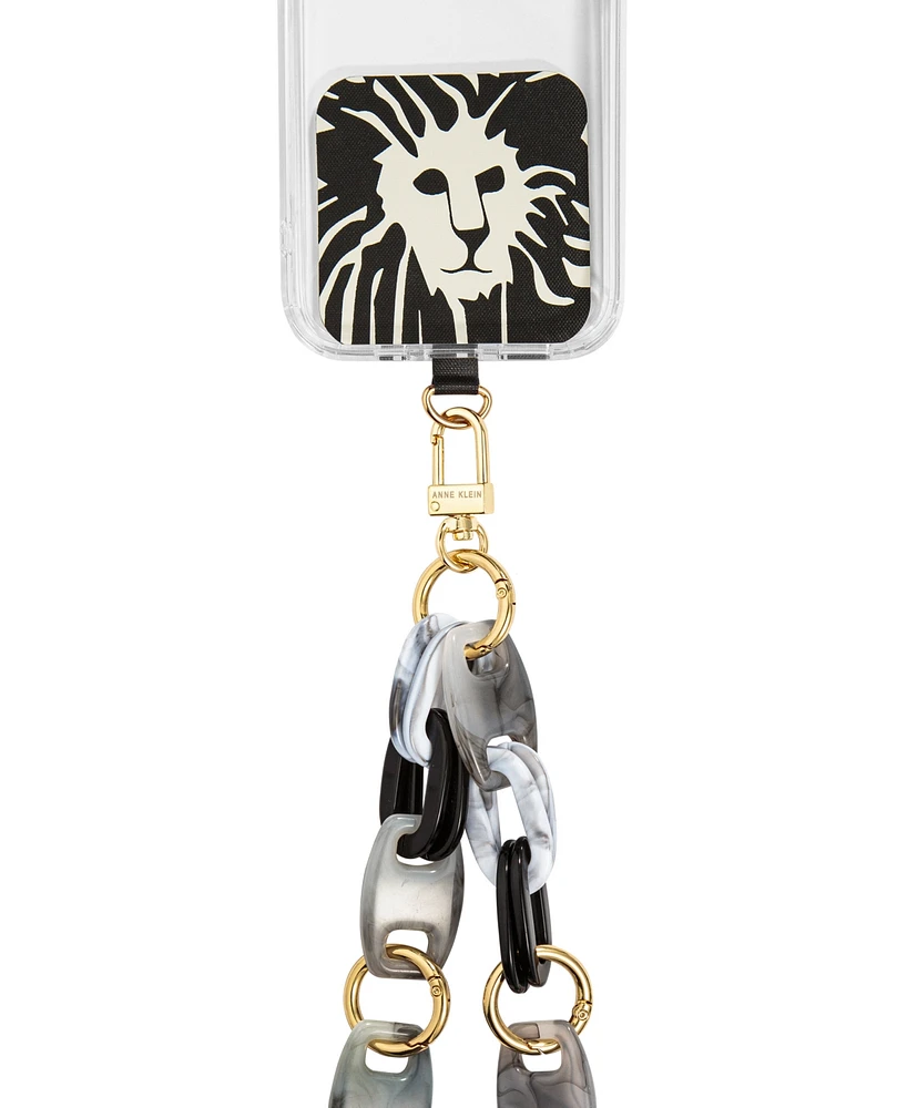 Anne Klein Women's Black and Gray Acetate Crossbody iPhone Chain