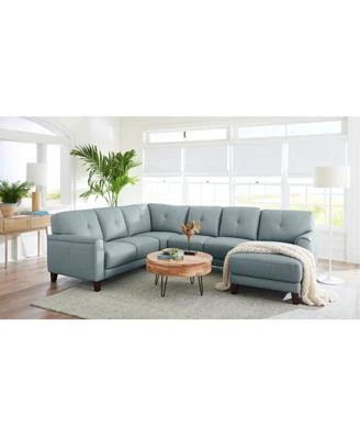 Closeout Ashlinn Pastel Leather Sectional Collection Created For Macys