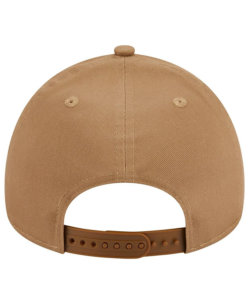 Men's New Era Khaki Milwaukee Brewers A-Frame 9FORTY Adjustable Hat