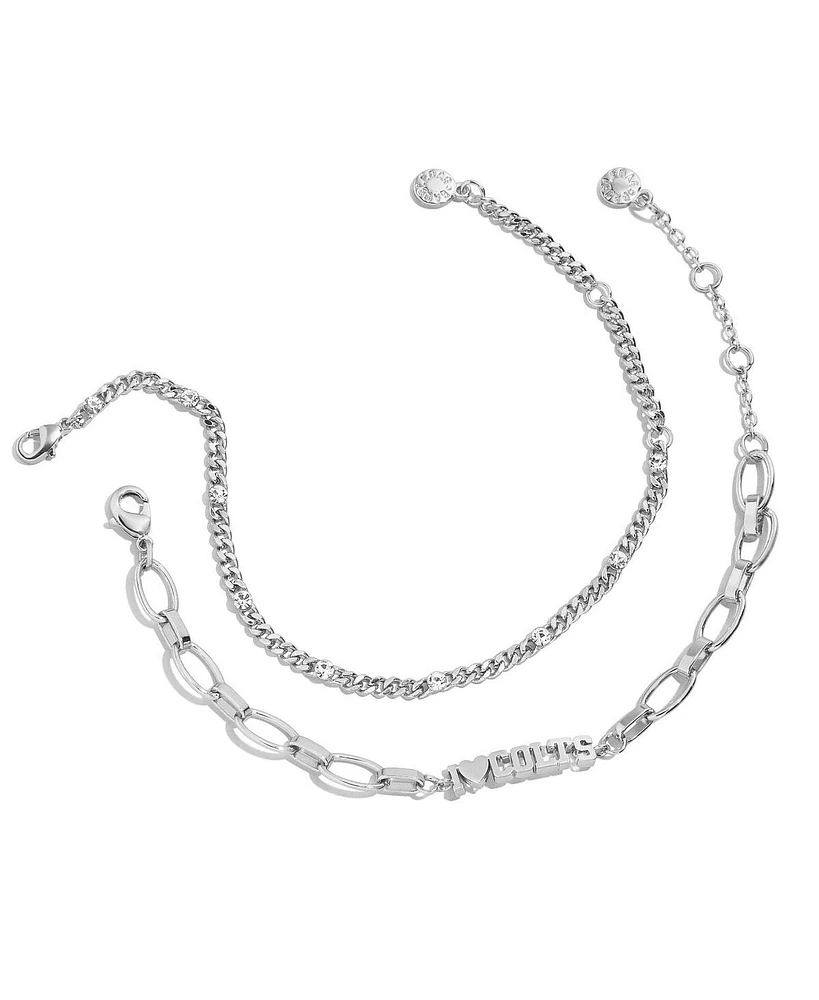 Women's Wear by Erin Andrews x Baublebar Silver-Tone Indianapolis Colts Linear Bracelet Set