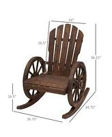Outsunny Adirondack Rocking Chair with Slatted Design,