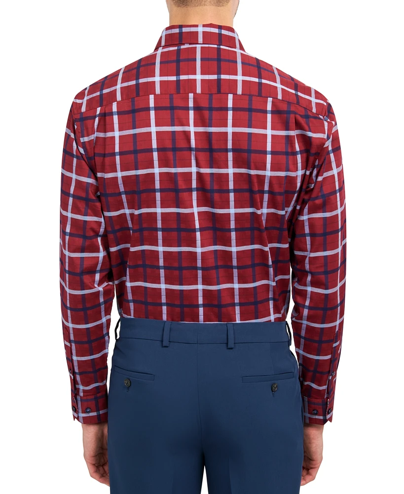 Michelsons of London Men's Regular-Fit Windowpane Check Dress Shirt