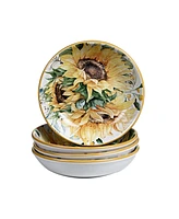 Certified International Sunflower Fields 4-Pc. Soup/Pasta Bowls