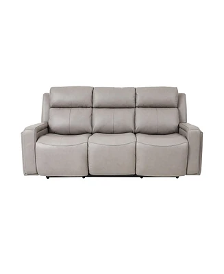 Claude 83" Genuine Leather in Dual Power Headrest and Lumbar Support Reclining Sofa