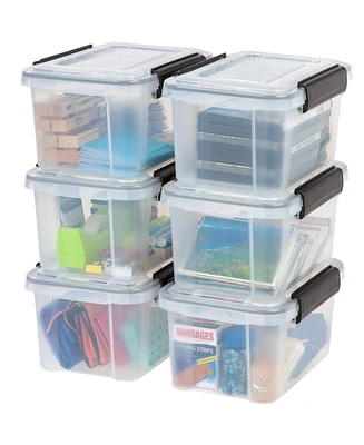 Iris Usa 6 Qt. Plastic Storage Bins with Sealed Lids, Clear Gasket Box