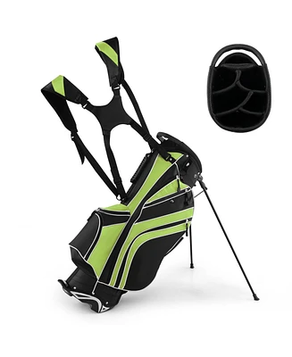 Golf Stand Cart Bag with 6-Way Divider Carry Pockets