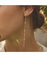 Sterling Silver Infinite Cultured Pearl Drop Earrings