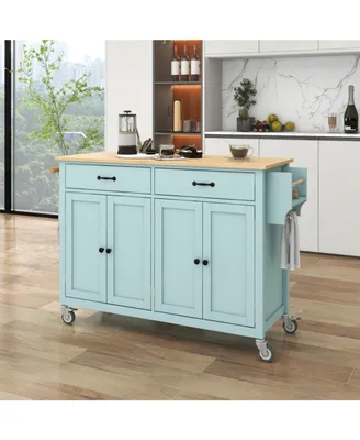 Wood Top Kitchen Island Cart