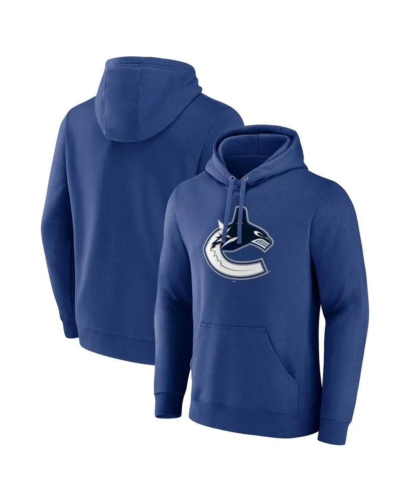 Men's Fanatics Blue Vancouver Canucks Primary Logo Pullover Hoodie