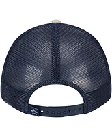 Men's New Era Heather Gray, Navy Dallas Cowboys Pop Trucker 9FORTY Adjustable Hat