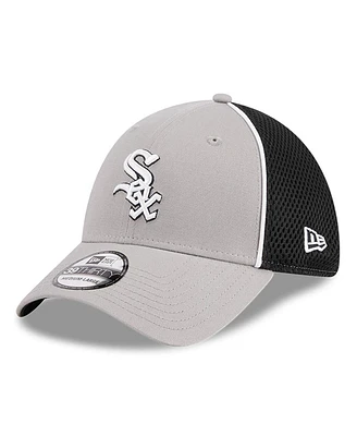 Men's New Era Gray Chicago White Sox Pipe 39THIRTY Flex Hat