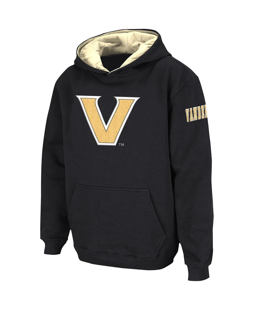 Big Boys Colosseum Black Vanderbilt Commodores Logo Pullover Hoodie