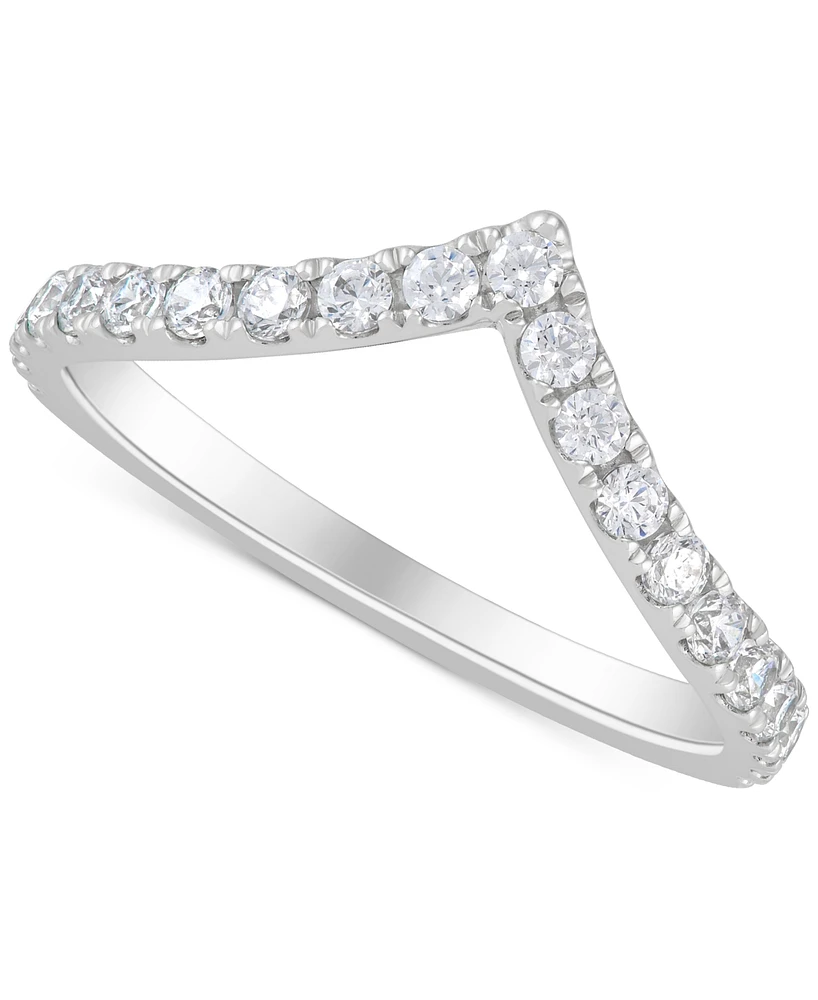 Grown With Love Igi Certified Lab Chevron Band (1/2 ct. t.w.) 14k White or Yellow Gold