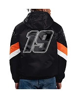 Men's Starter Black Martin Truex Jr Home Team Satin Half-Zip Hoodie Jacket
