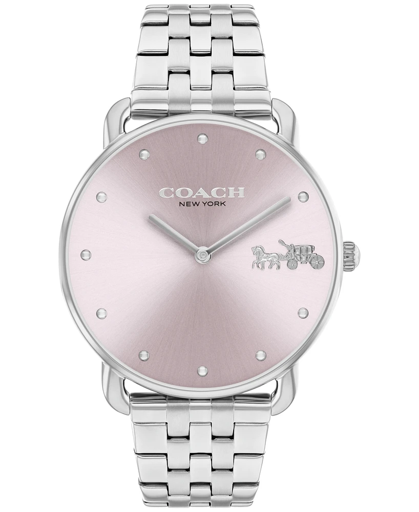 Coach Women's Elliot Silver-Tone Stainless Steel Bracelet Watch 36mm