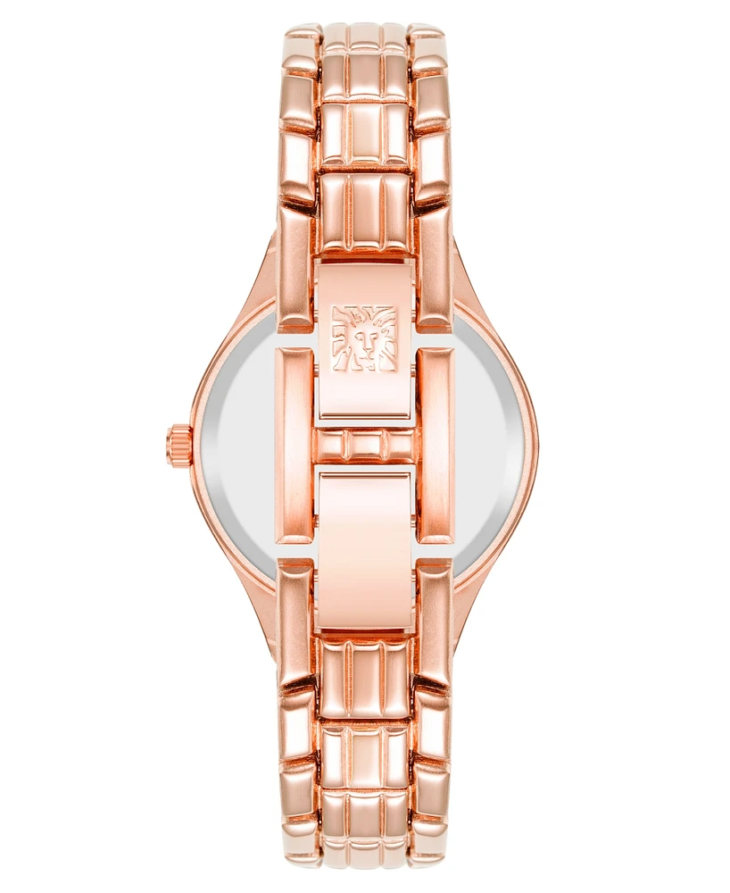Anne Klein Women's Quartz Round Rose Gold-Tone Alloy Watch, 28mm