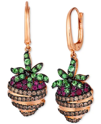 Le Vian Godiva x Le Vian Passion Ruby (1/4 ct. t.w.), Forest Green Tsavorite (1/2 ct. t.w.) & Chocolate Diamond (1/2 ct. t.w.) Chocolate-Covered Straw