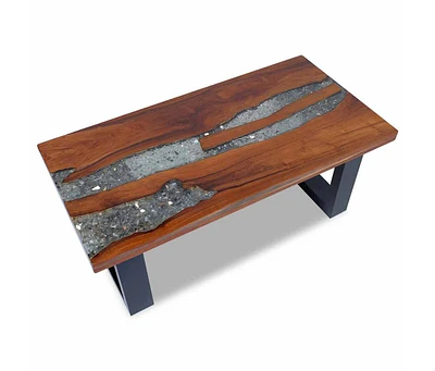 Coffee Table Teak Resin 39.4"x19.7"