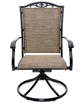 Wythburn Mix and Match Filigree Sling Outdoor Swivel Chair, Created for Macy's