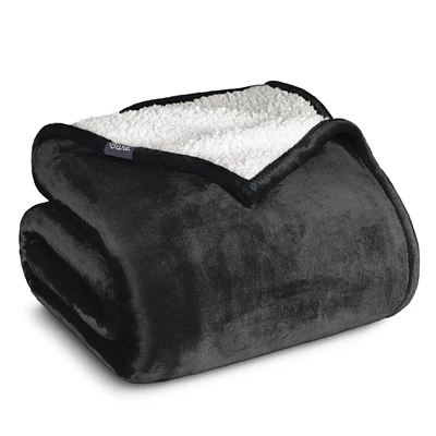 Bare Home Fleece Sherpa Blanket, Twin/Twin Xl