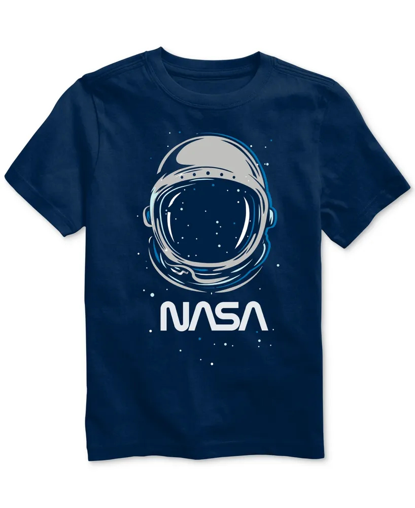 Big Boys Nasa Helmet Crewneck Graphic Print T-Shirt