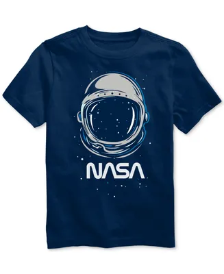 Big Boys Nasa Helmet Crewneck Graphic Print T-Shirt