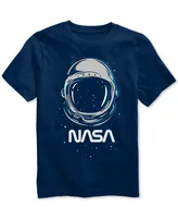 Big Boys Nasa Helmet Crewneck Graphic Print T-Shirt